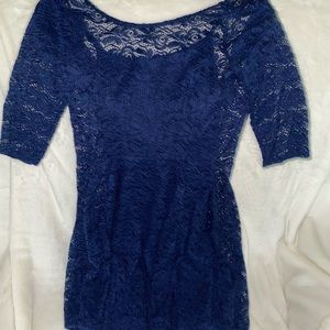 Navy long sleeve homecoming dress